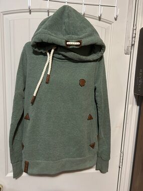 Naketano Logo Detail Hoodie in Heather Sage